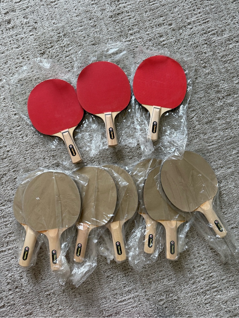 Set of Martin Kilpatrick Ping Pong Paddles Cyclone (3) + Thunder (7) Sandpaper